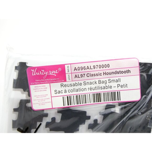 Thirty-One Classic Houndstooth Small & Medium Reusable Snack Bag Set NWT - Picture 15 of 16